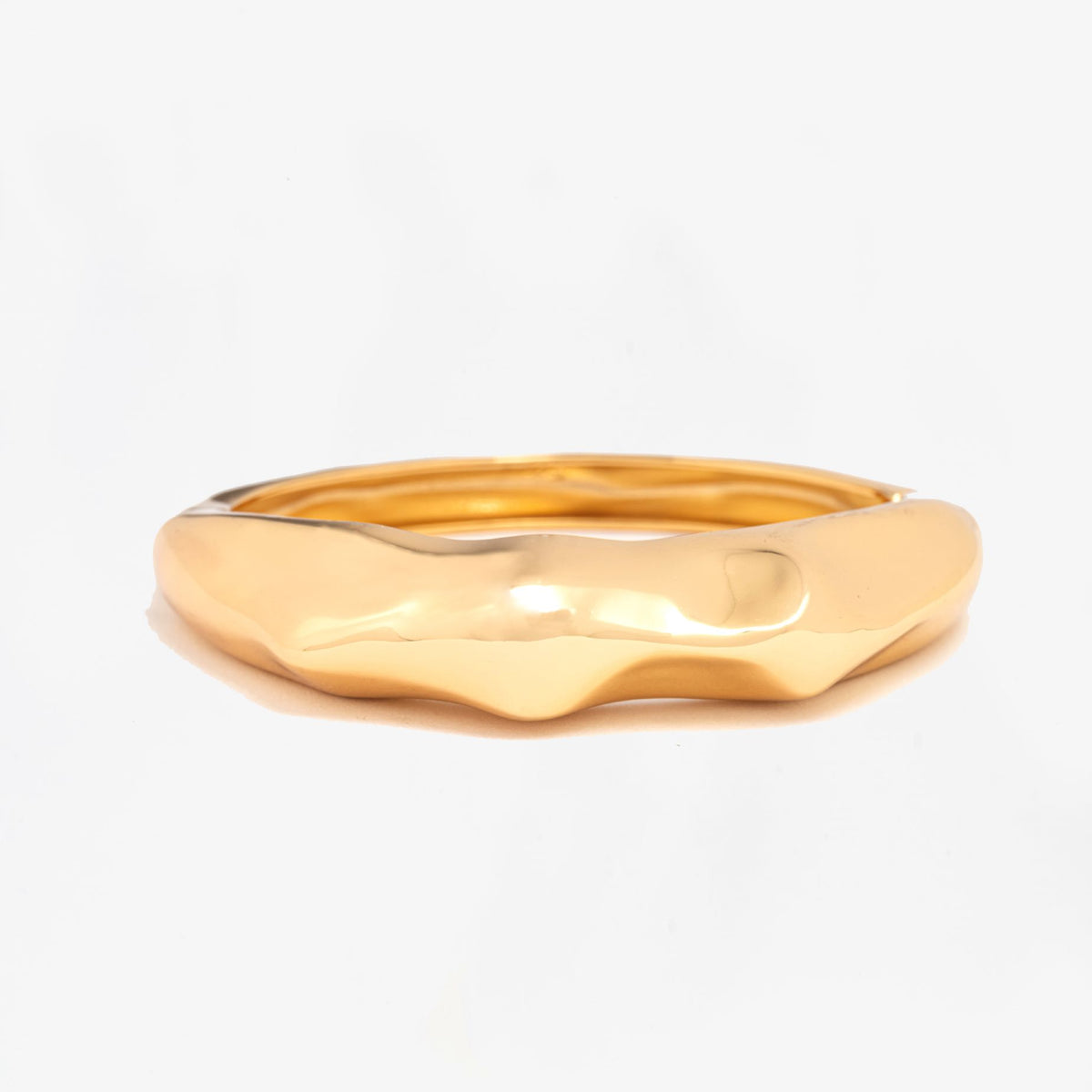 Nami Gold Hammered Bangle 18K Gold Plated by Uchi & Soto Jewellery