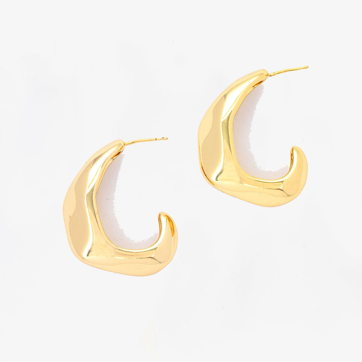 Nami Gold Hammered Earrings 18K Gold Plated by Uchi & Soto Jewellery