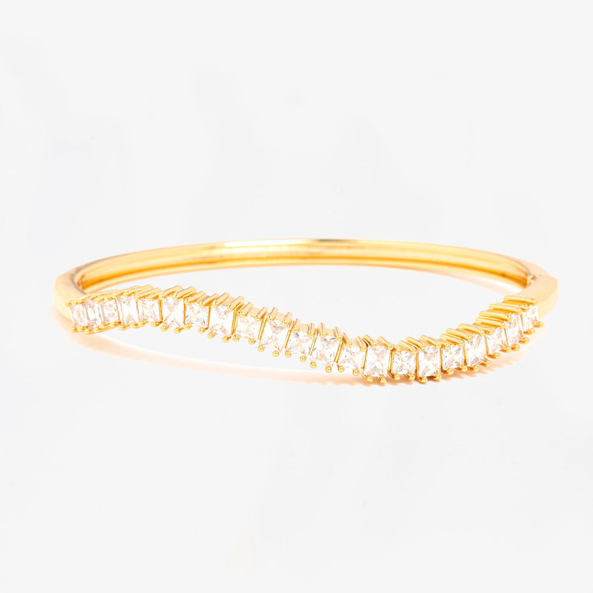 Nami Gold Stone Wave Bangle 18K Gold Plated by Uchi & Soto Jewellery