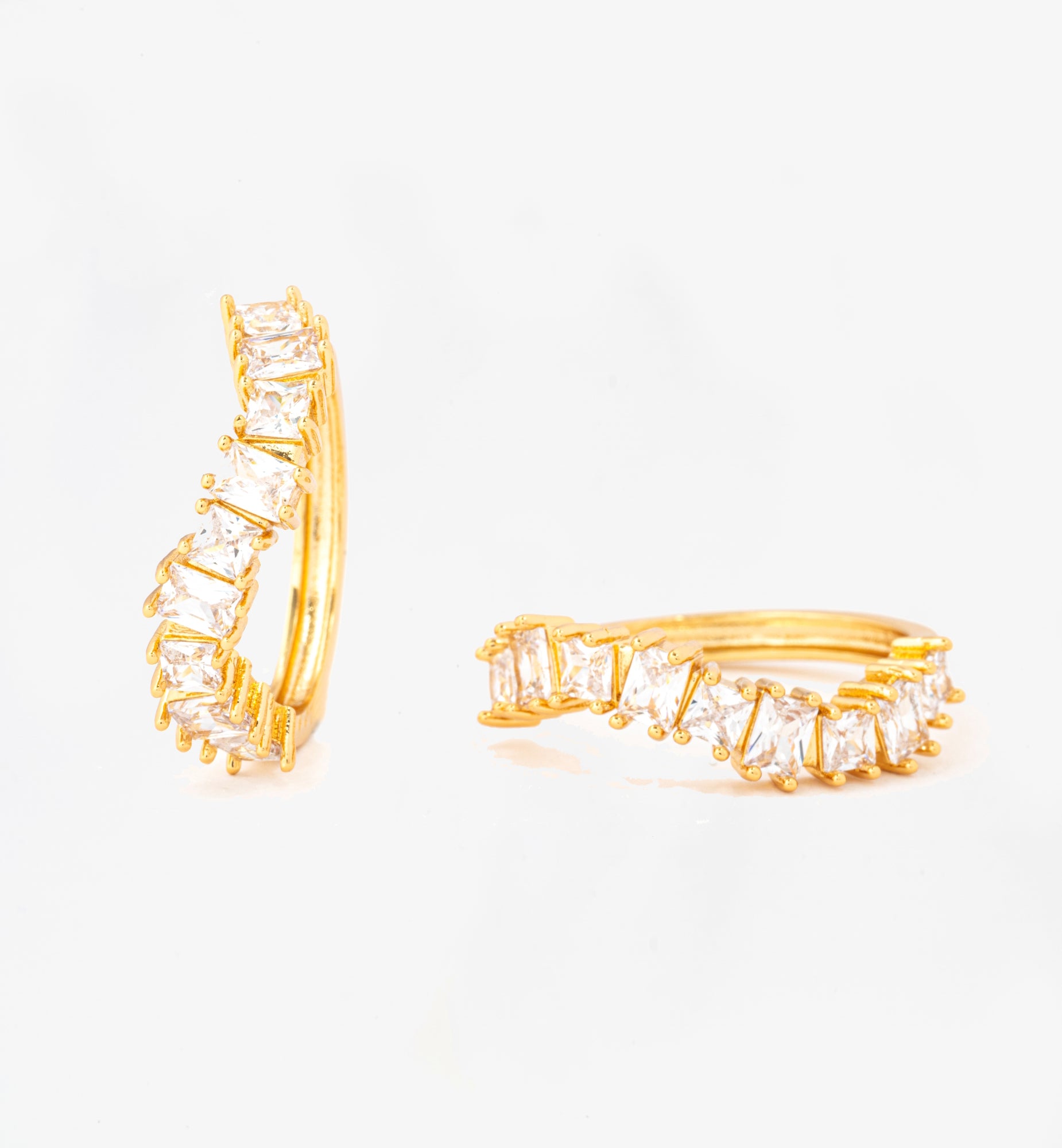 Nami Gold Stone Wave Earrings 18K Gold Plated by Uchi & Soto Jewellery