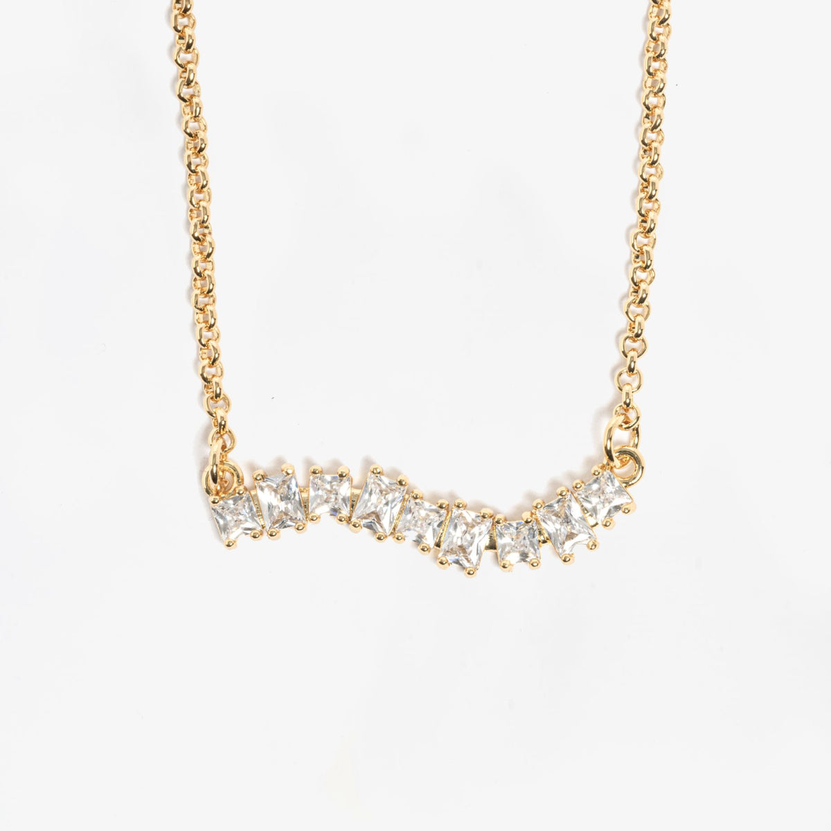 Nami Gold Stone Wave Necklace 18K Gold Plated by Uchi & Soto Jewellery