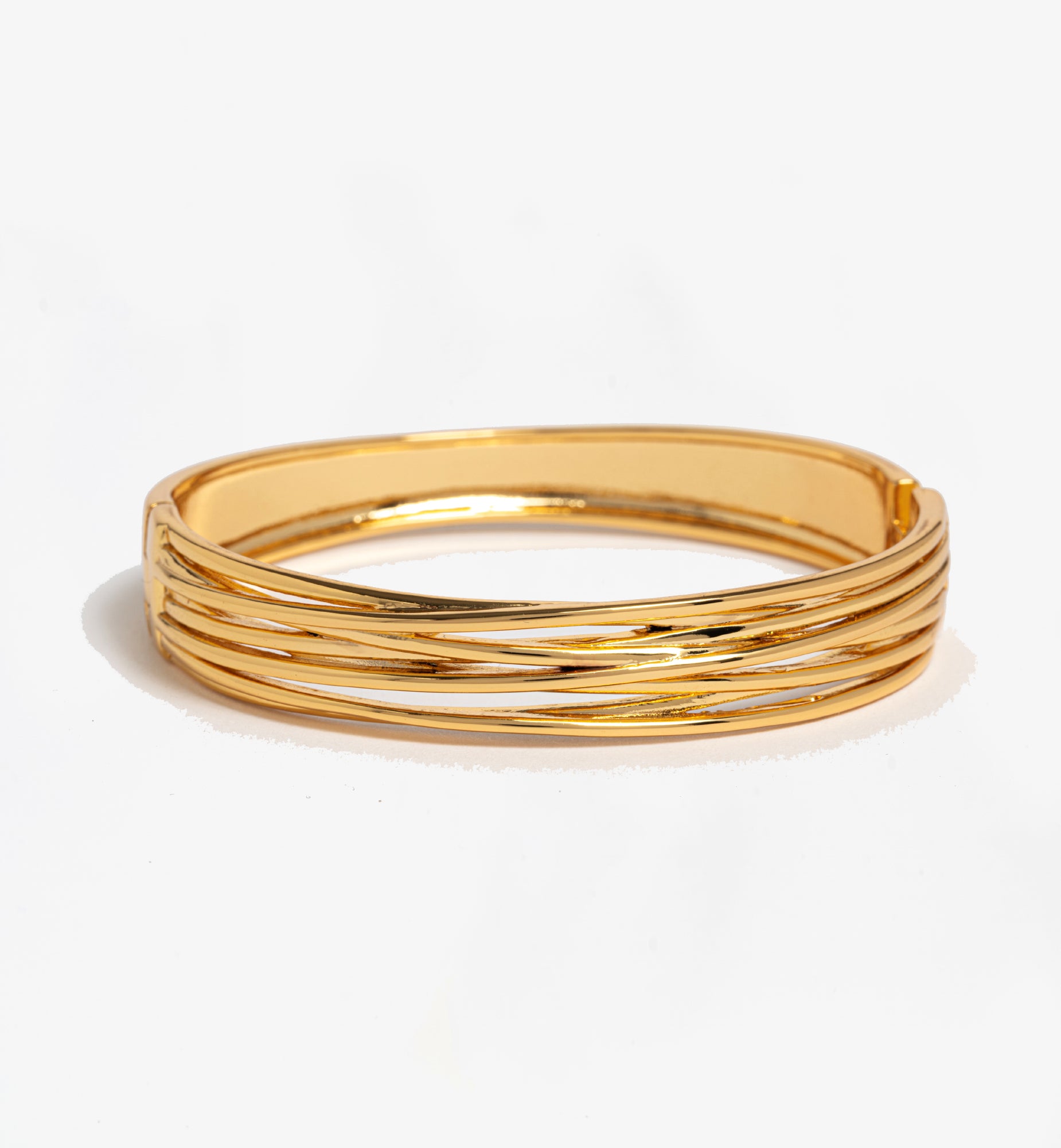 Nami Gold Twist Bangle 18K Gold Plated by Uchi & Soto Jewellery
