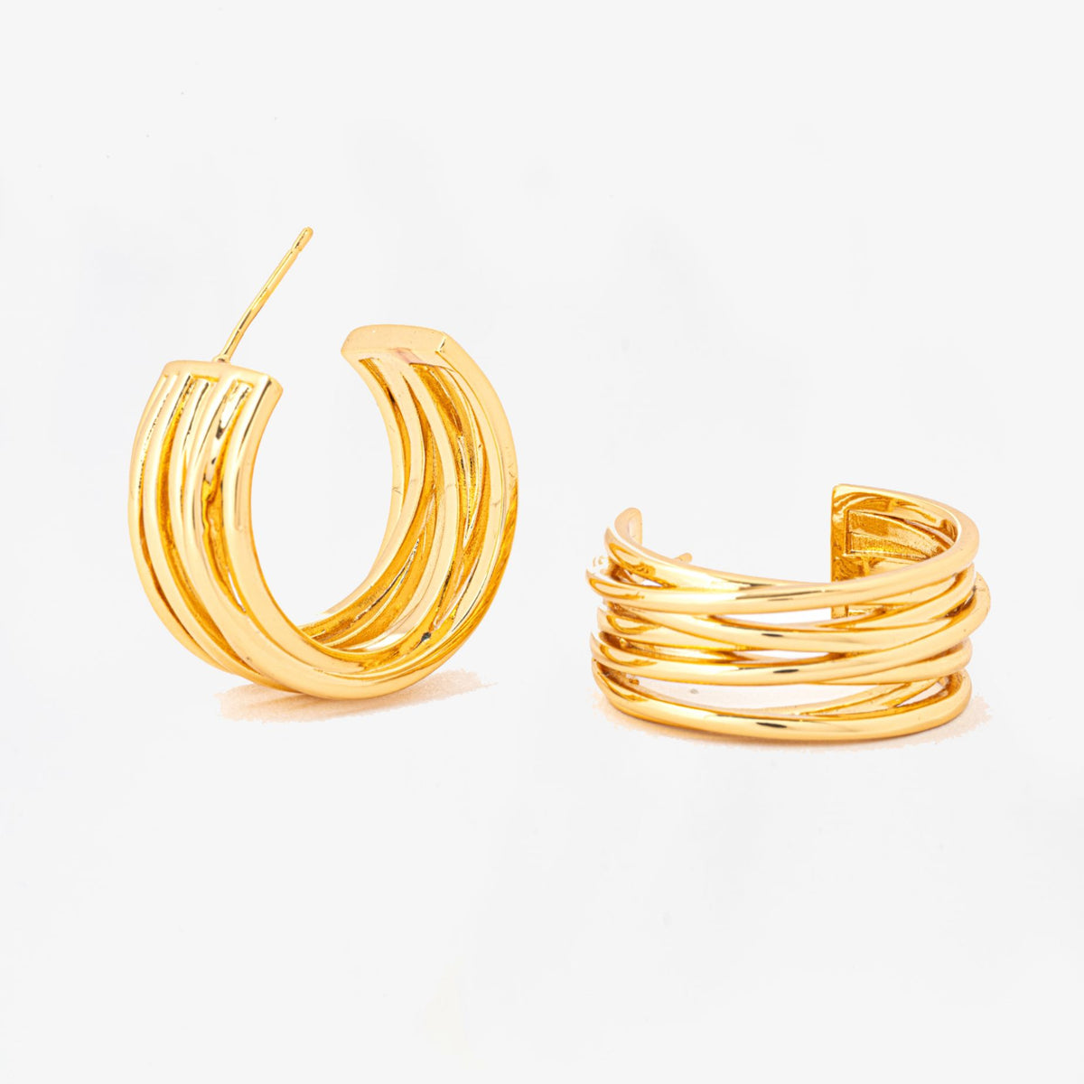 Nami Gold Twist Earrings 18K Gold Plated 18K Gold Plated by Uchi & Soto Jewellery