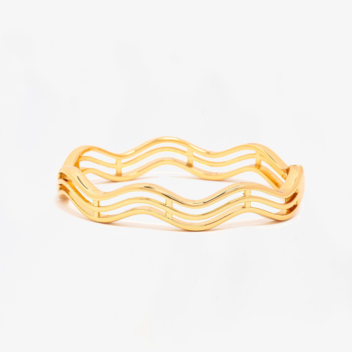 Nami Gold Wave Bangle 18K Gold Plated by Uchi & Soto Jewellery