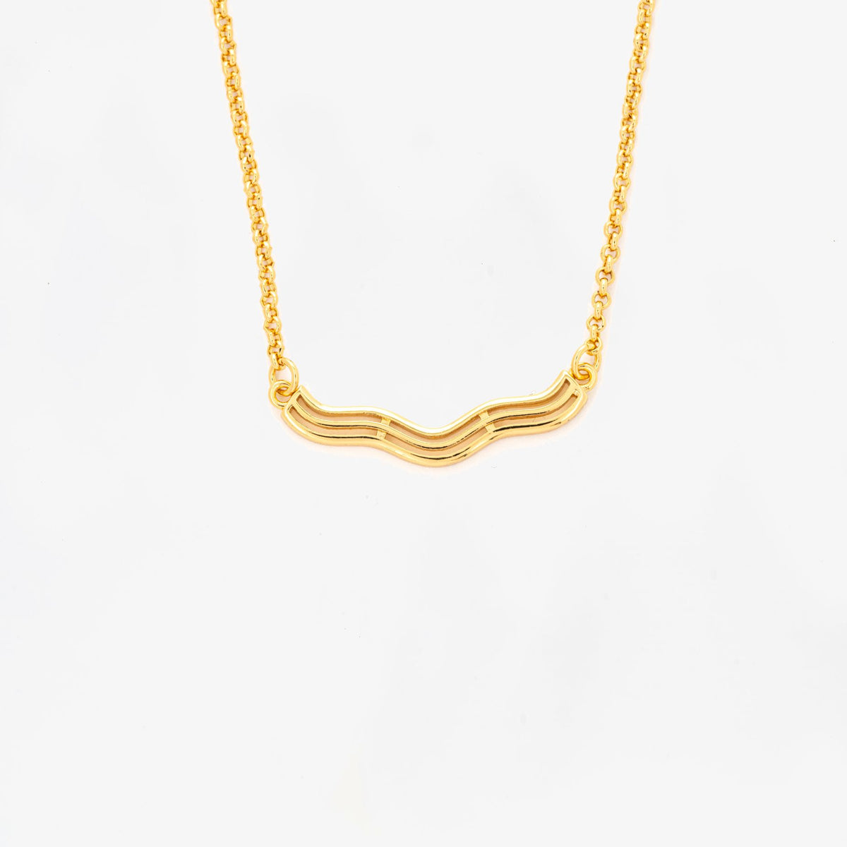 Nami Gold Wave Necklace 18K Gold Plated 18K Gold Plated by Uchi & Soto Jewellery