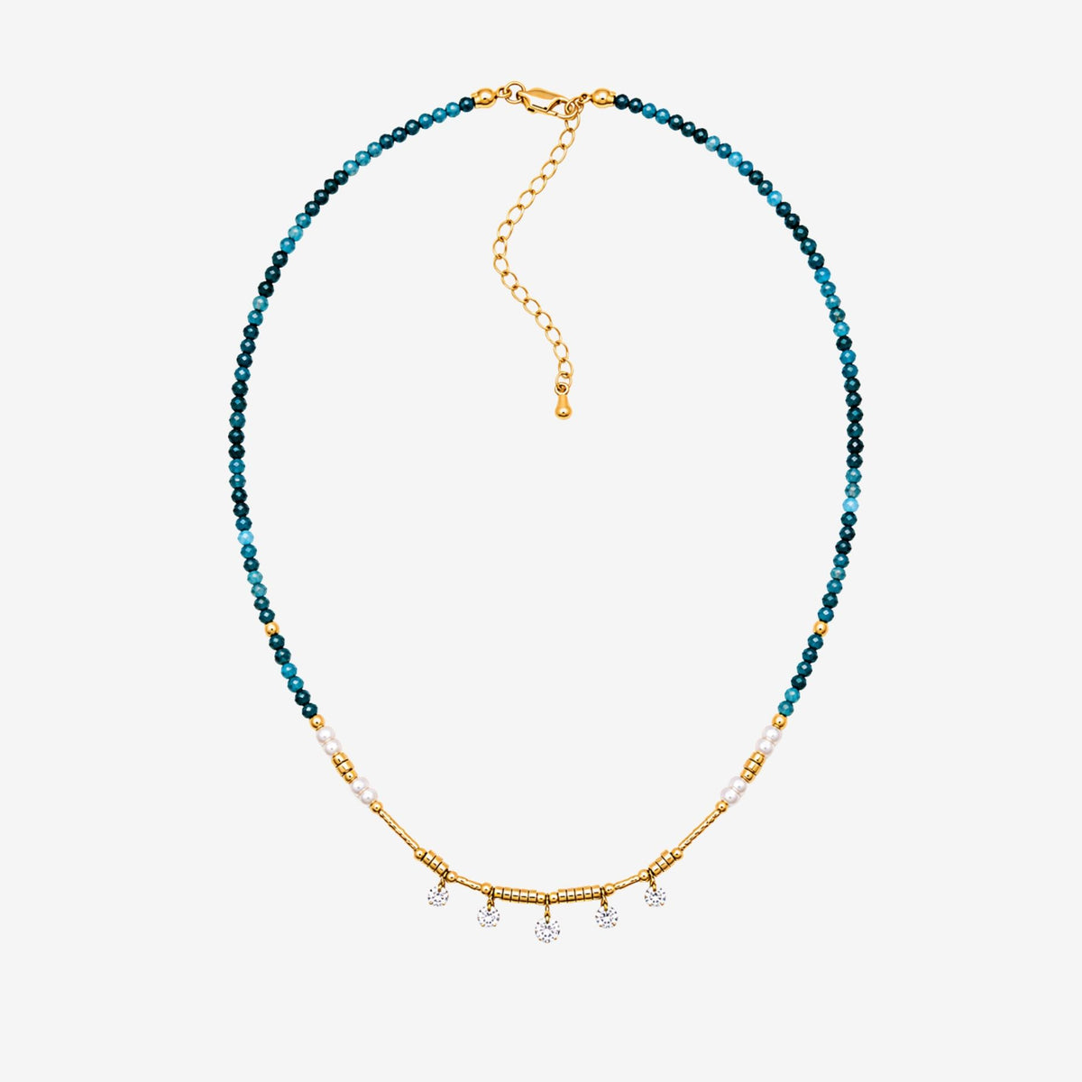 Enso Bead and Stone Necklace