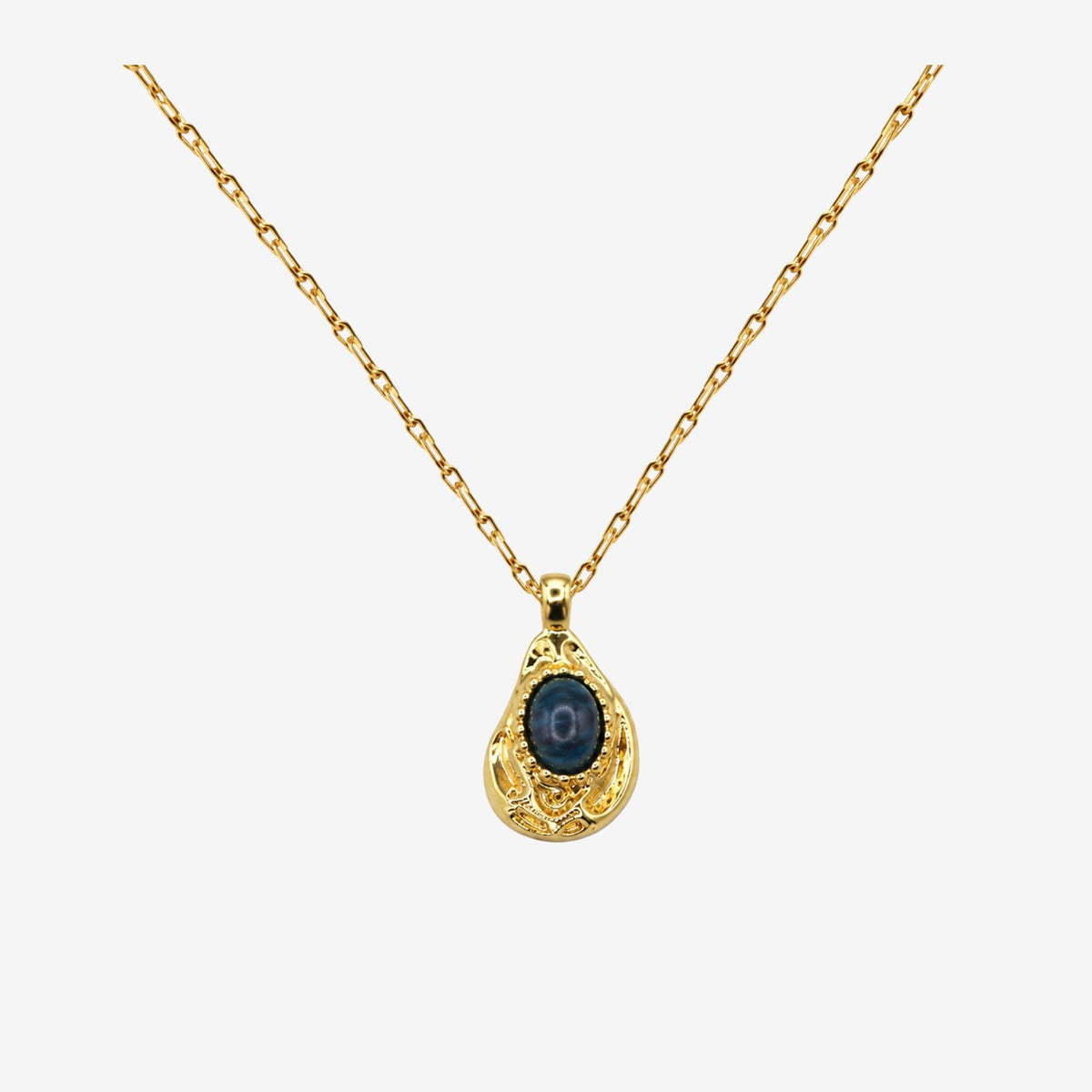Enso Gold and Malachite Stone Necklace