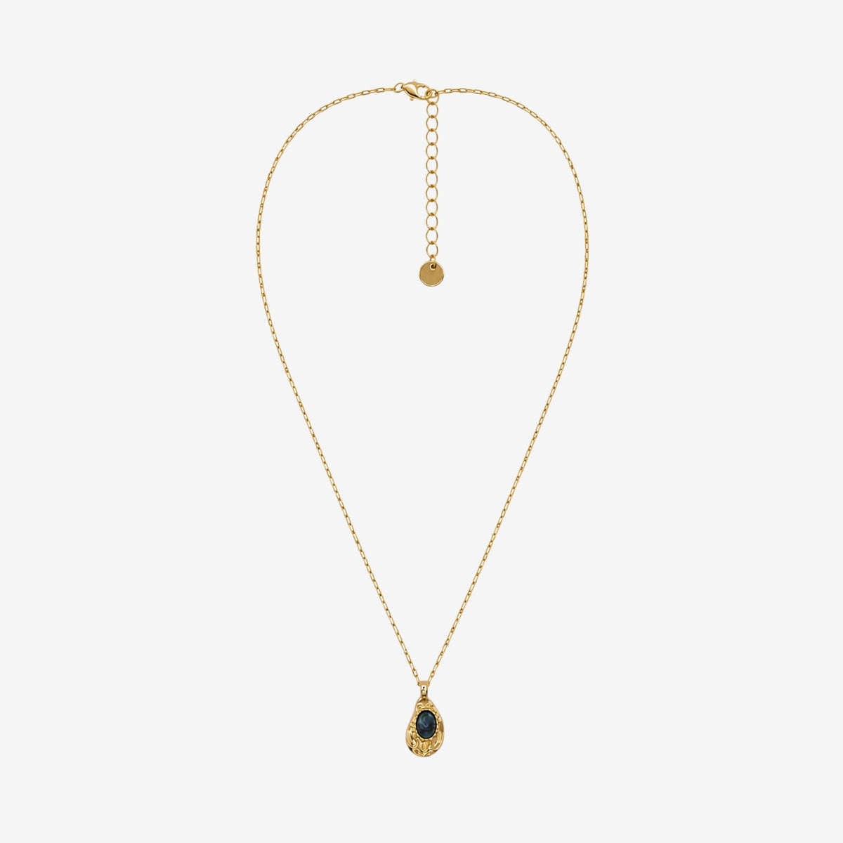 Enso Gold and Malachite Stone Necklace