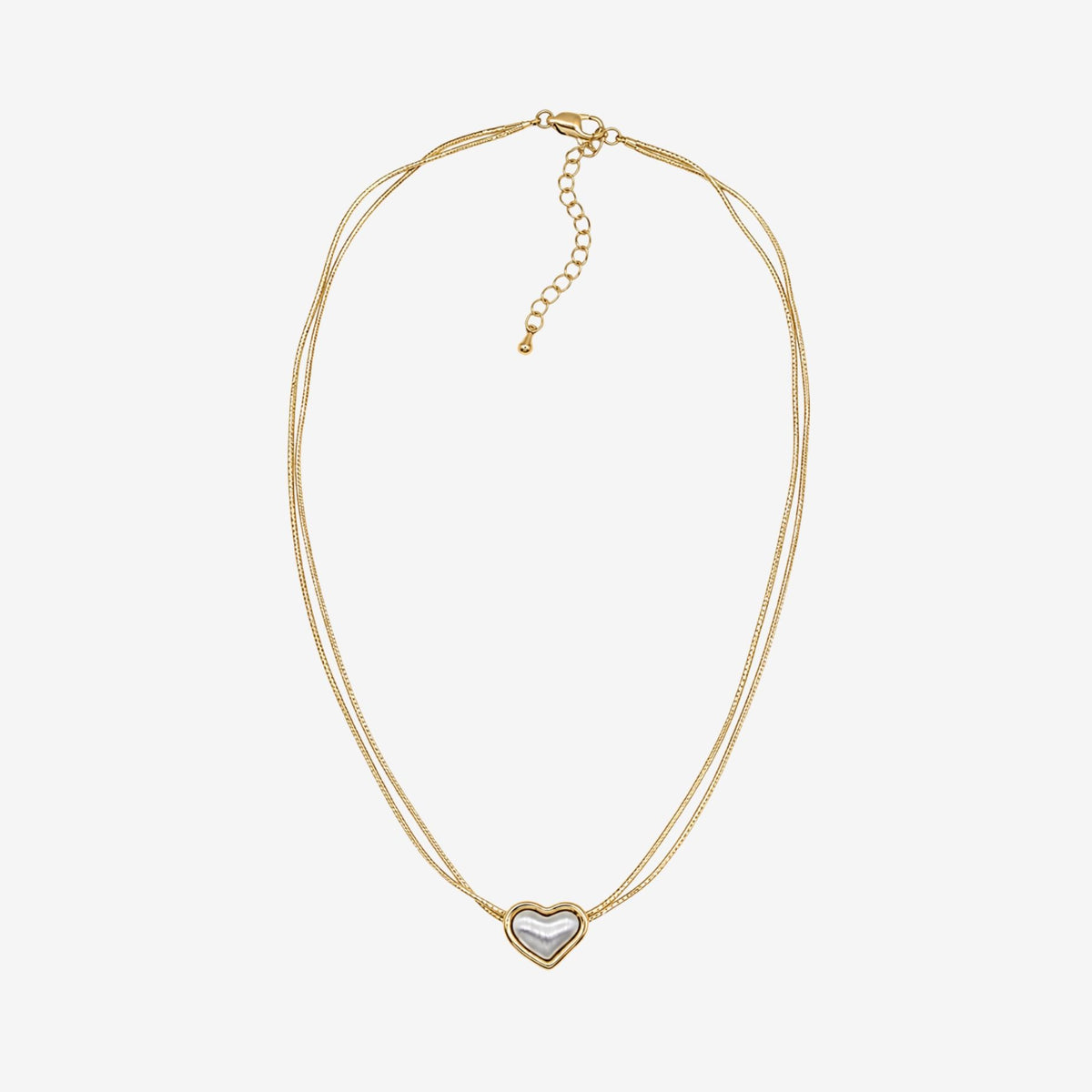Kokoro Mixed Metal Heart Necklace