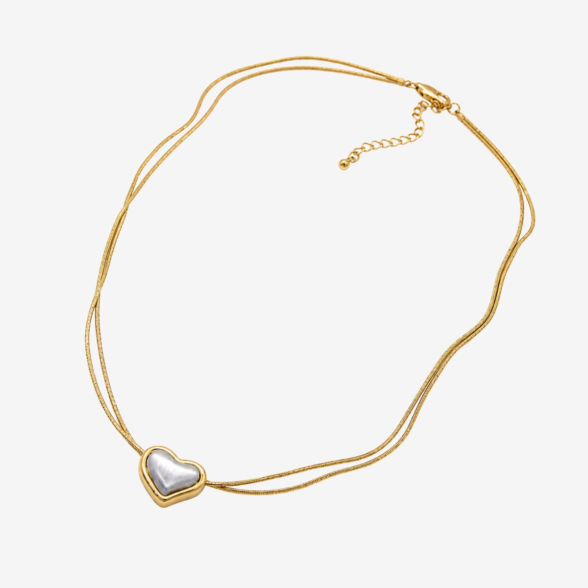 Kokoro Mixed Metal Heart Necklace