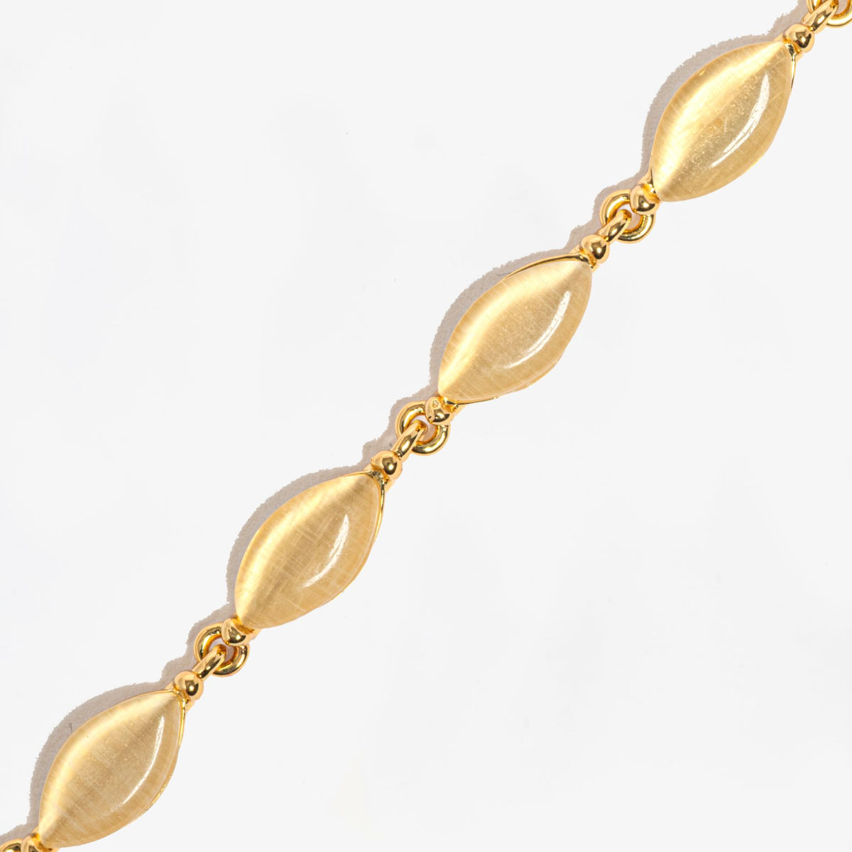Nekomeishi Cream Cats Eye Necklace 18K Gold Plated Semi Precious Stone 18K Gold Plated by Uchi & Soto Jewellery