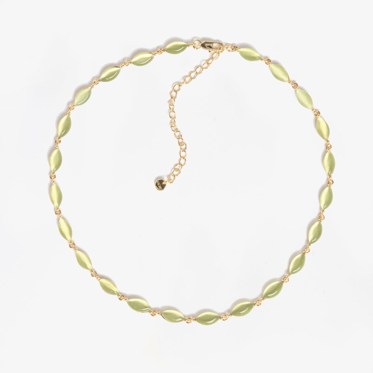 Nekomeishi Green Cats Eye Necklace 18K Gold Plated by Uchi & Soto Jewellery