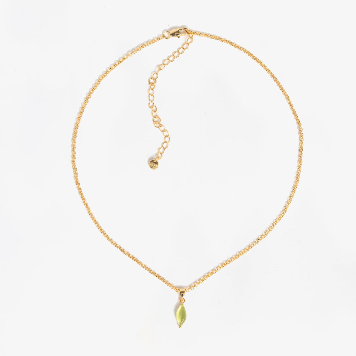 Nekomeishi Green Cats Eye Pendant 18K Gold Plated Semi Precious Stone 18K Gold Plated by Uchi & Soto Jewellery