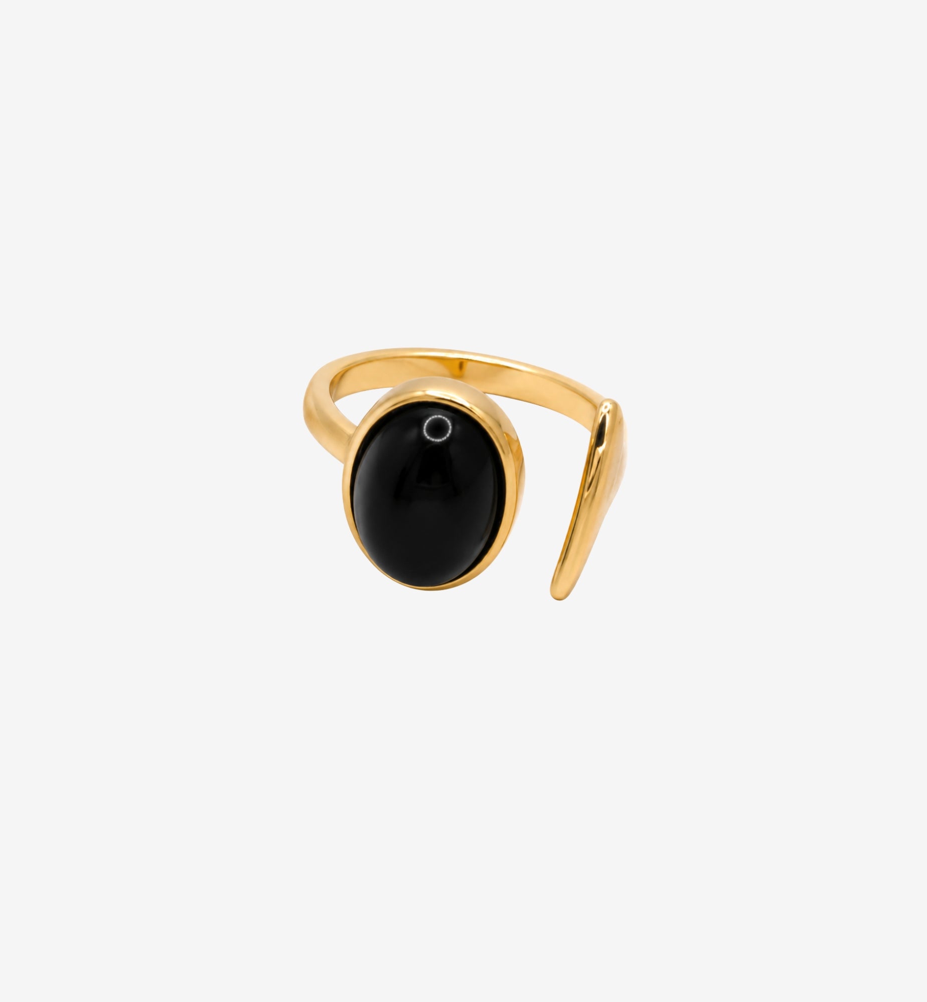 Enso Black Onyx Oval Open Front Ring