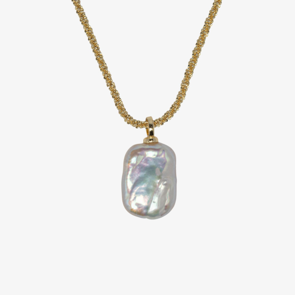 Shinju Gold Square Pearl Necklace 18K Gold Plated by Uchi & Soto Jewellery