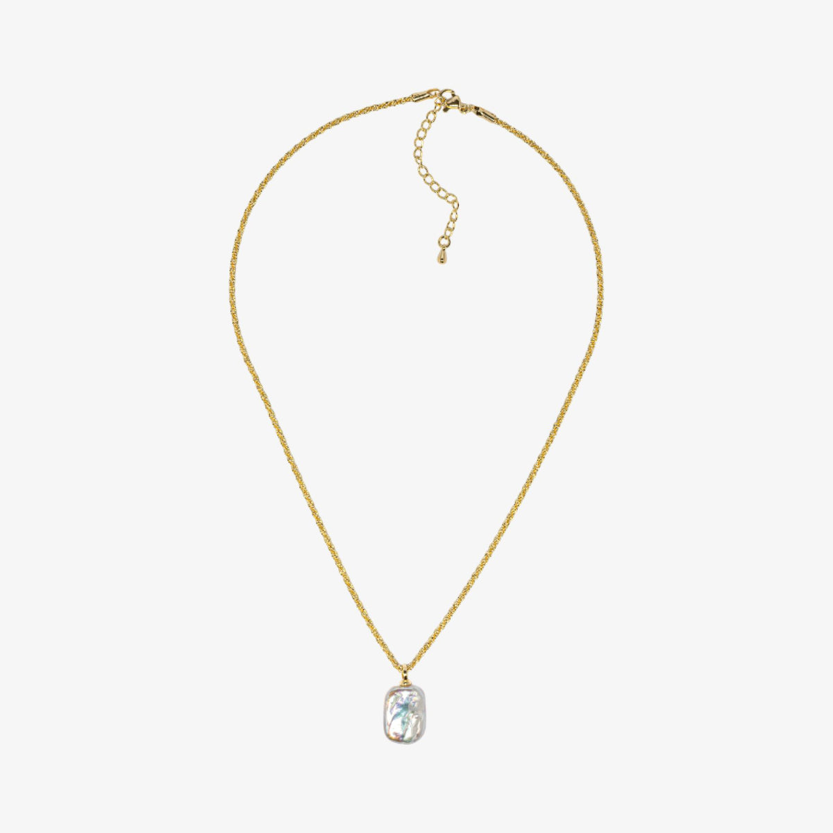 Shinju Gold Square Pearl Necklace 18K Gold Plated Baroque Pearls 18K Gold Plated by Uchi & Soto Jewellery