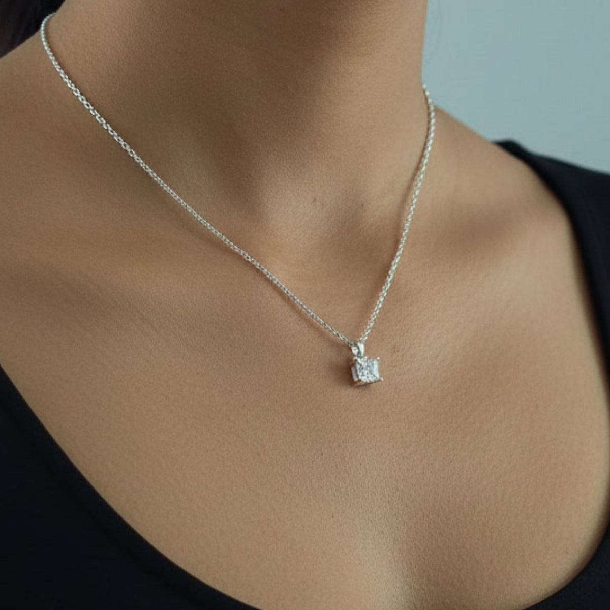 Shikaku Silver Stone Pendant Necklace