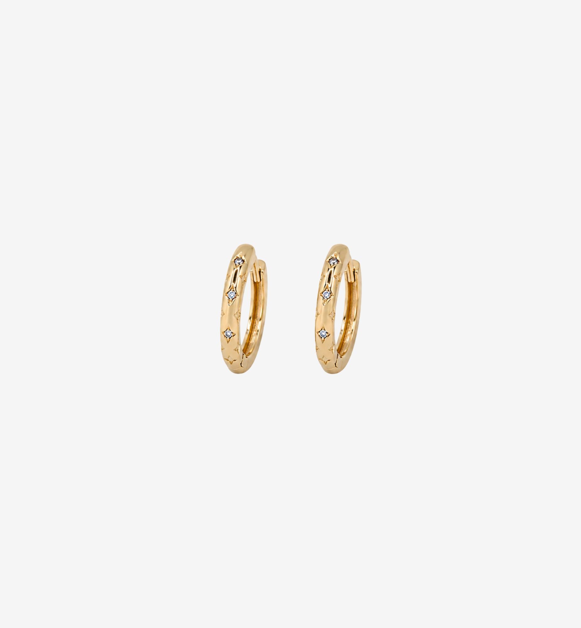 Kin Stone Huggie Hoop Earrings