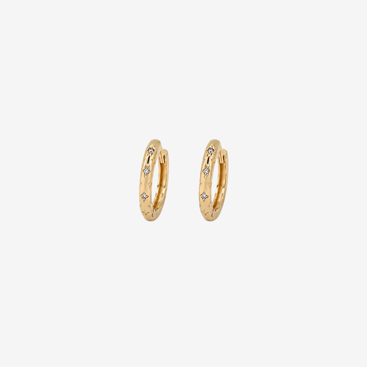 Kin Stone Huggie Hoop Earrings