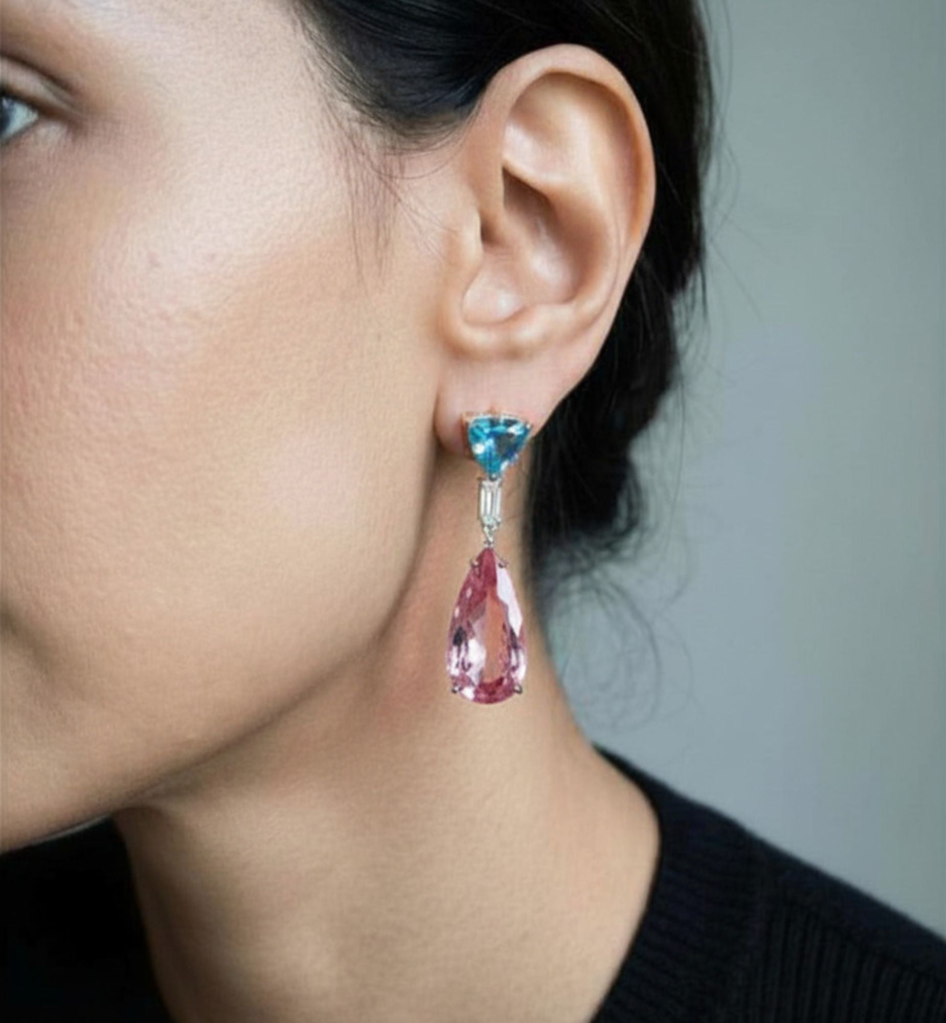 Hanabi Stone Shapes Drop Earrings