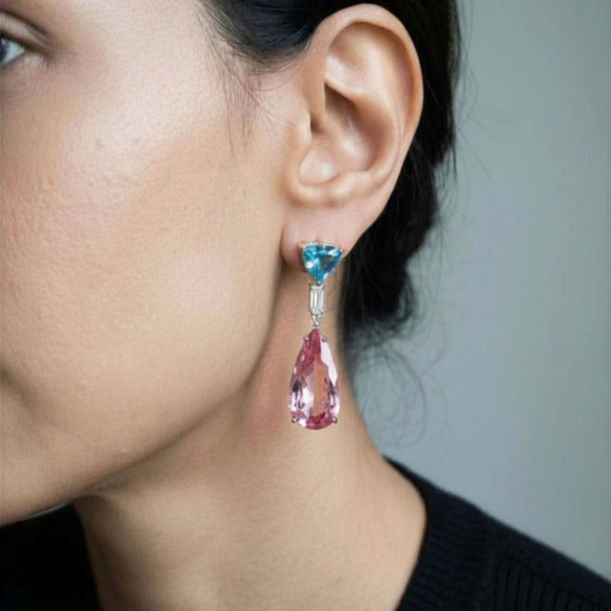 Hanabi Stone Shapes Drop Earrings