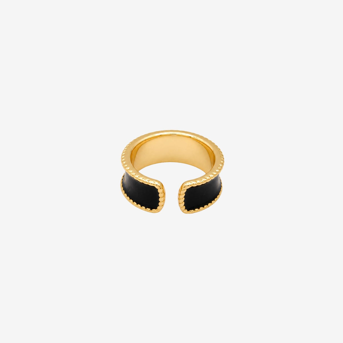 Kin Black and Gold Shell Ring