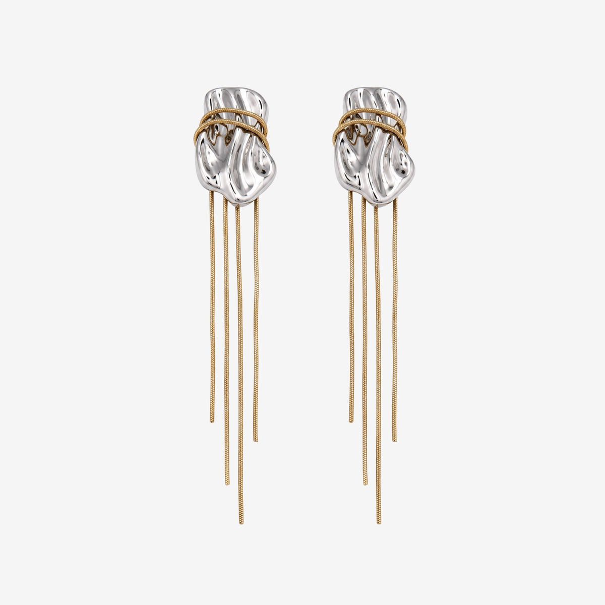 Nami Mixed Metals Chain Tassel Earrings