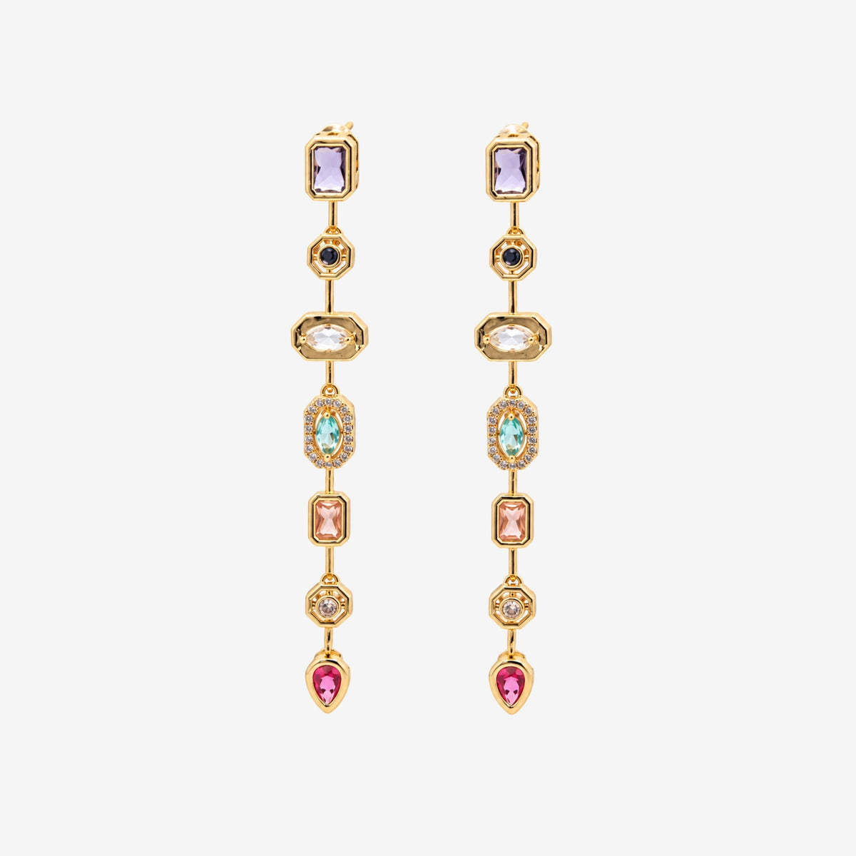 Hanabi Multi Stone Drop Earrings