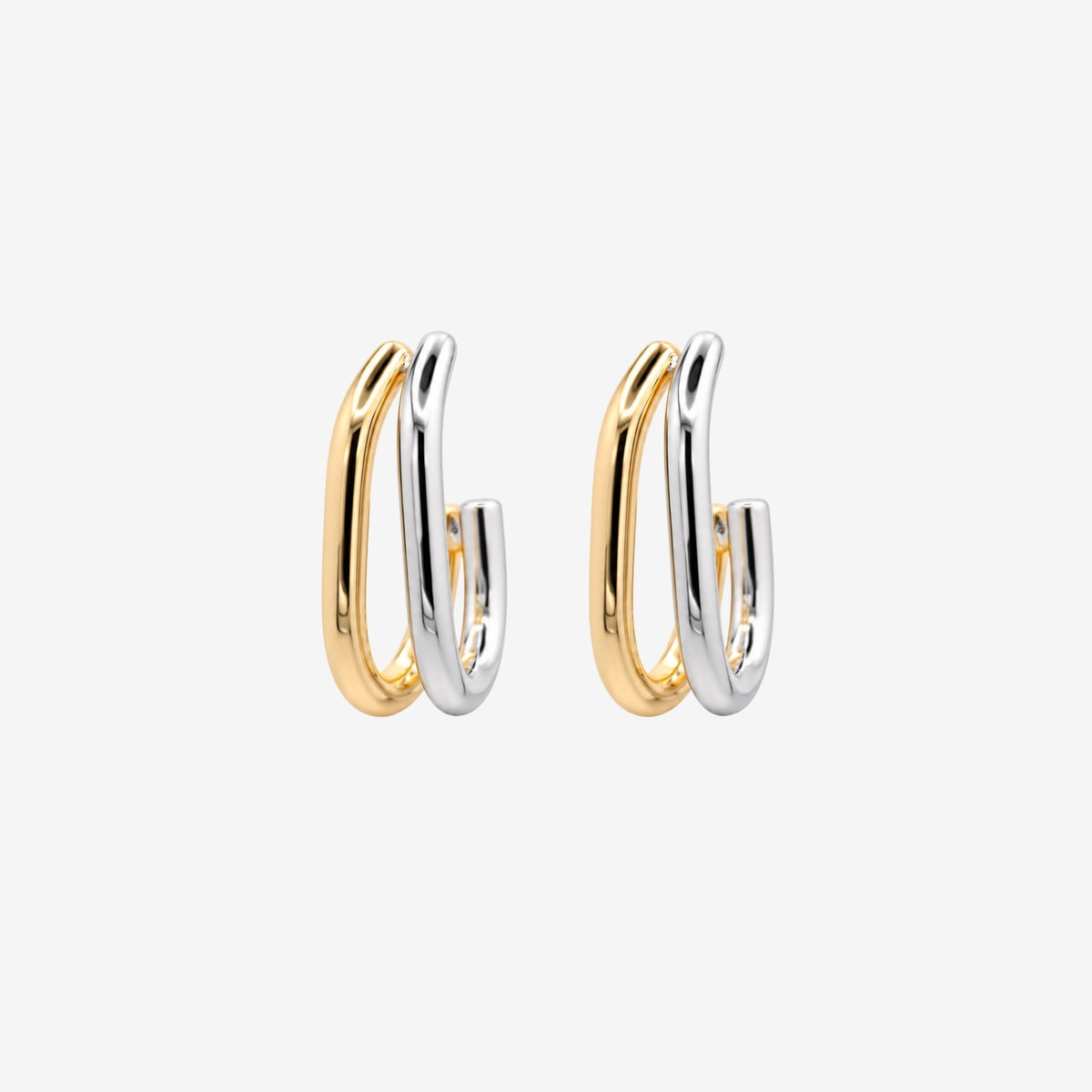 Shikaki Mixed Metals Double Hoop Earrings