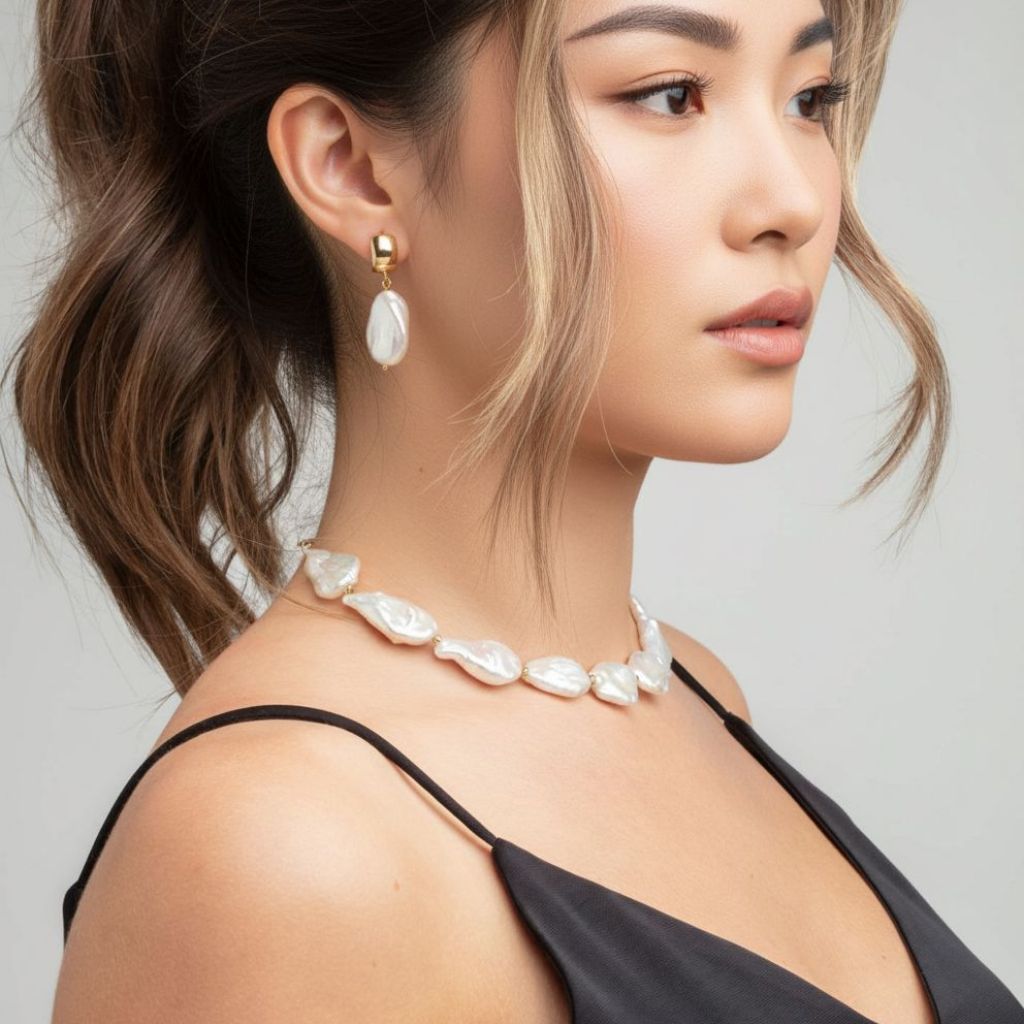 hinju_Gold_Baroque_Pearl_Earrings_and_baroque_pearl_necklace