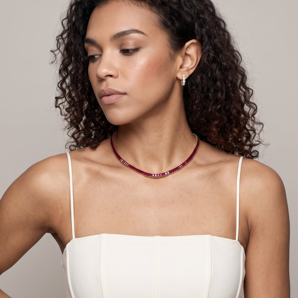 Hanabi Red Stone Necklace