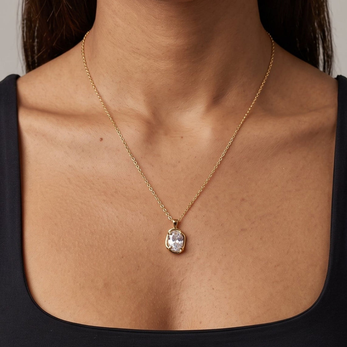 Enso Gold Stone Necklace