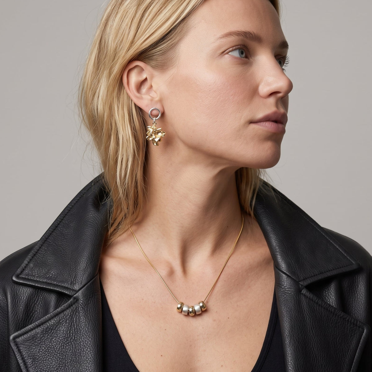 Nami Mixed Metals Molten Drop Earrings