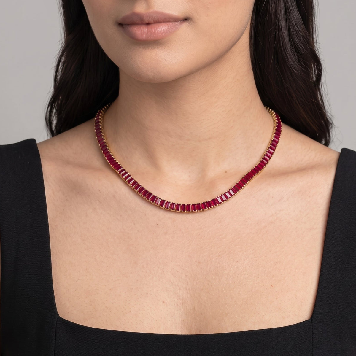 Hanabi Red Stone Necklace