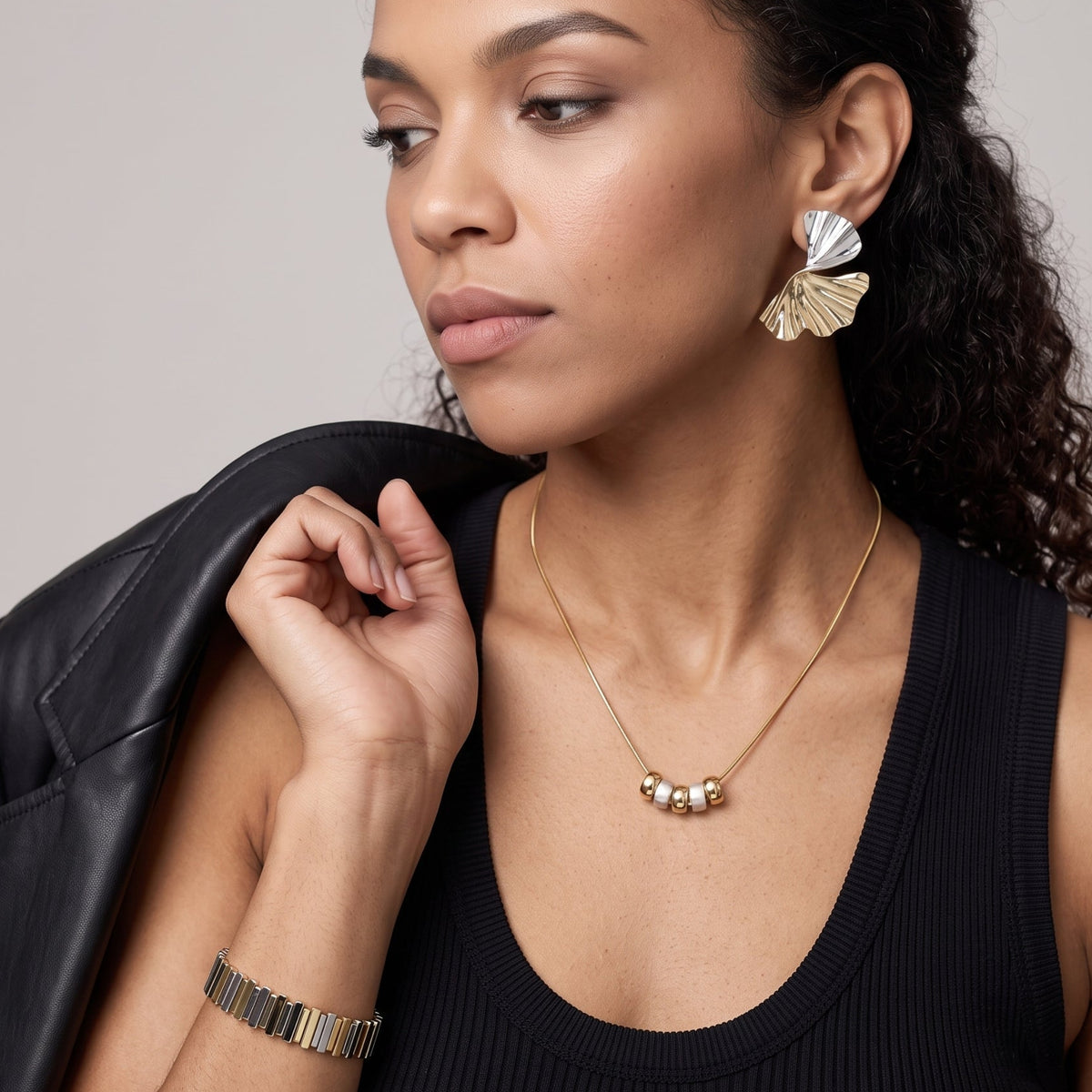 Kin Mixed Metals Sculptural Statement Earrings