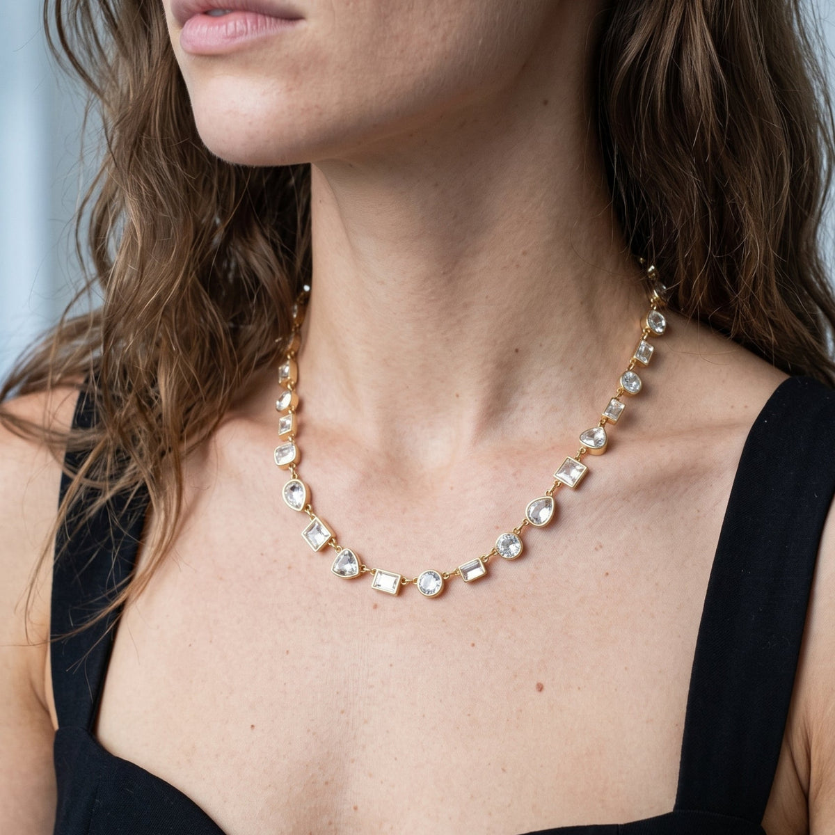 Kin Mixed Stone Gold Necklace