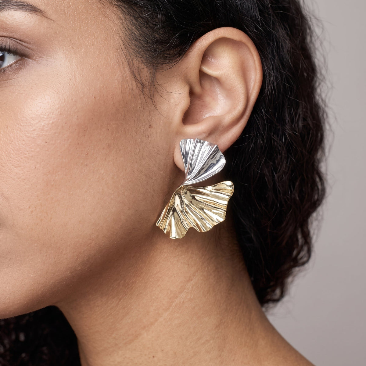 Kin Mixed Metals Sculptural Statement Earrings