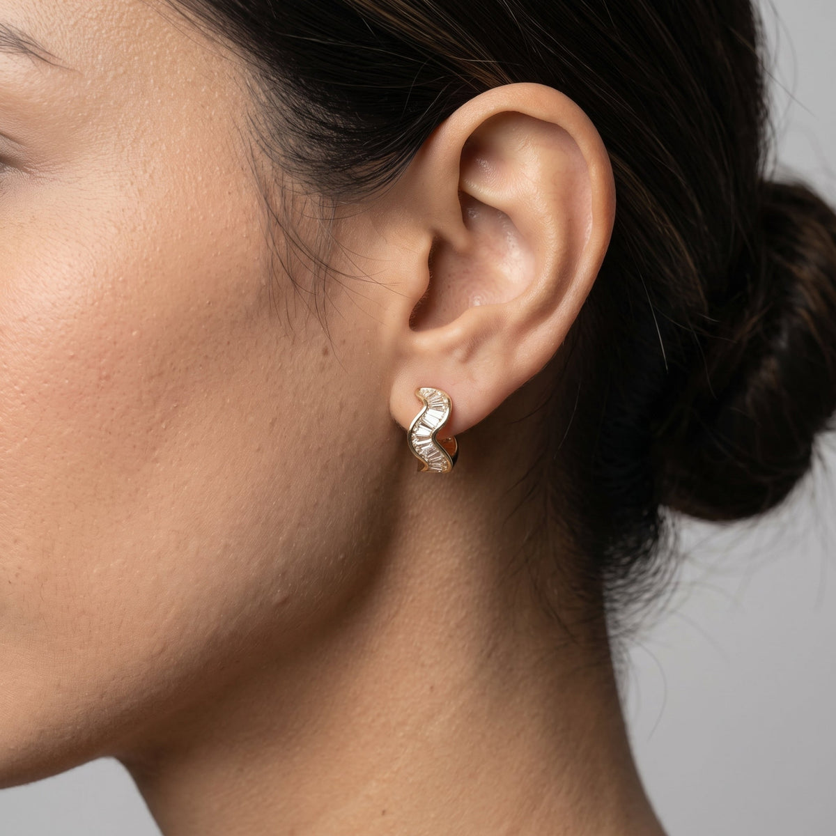 Kin Twisted Stone Hoops