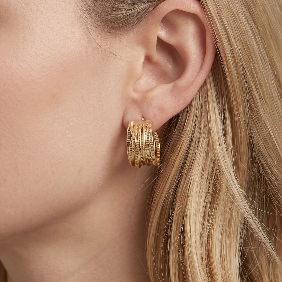 Kin Twisted Gold Hoops