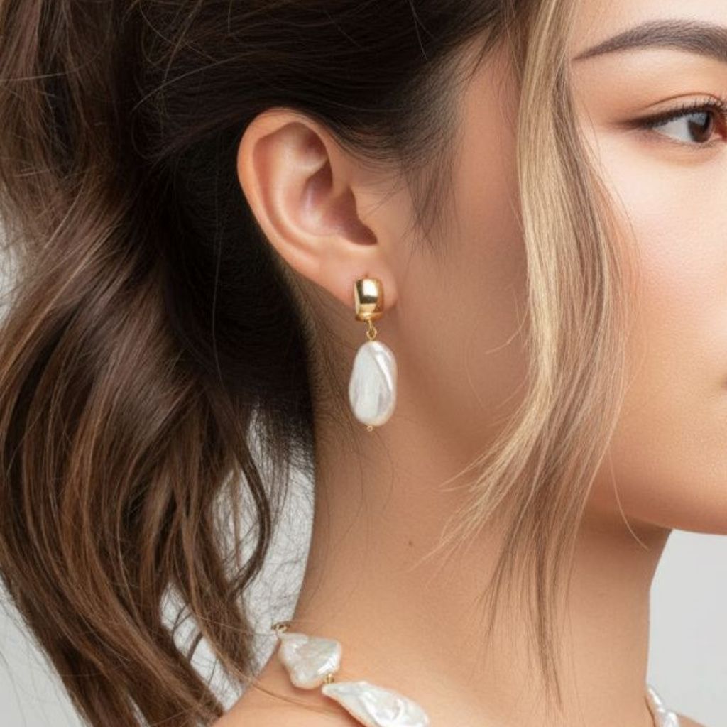women_wearing_baroque_pearl_18k_gold_plated