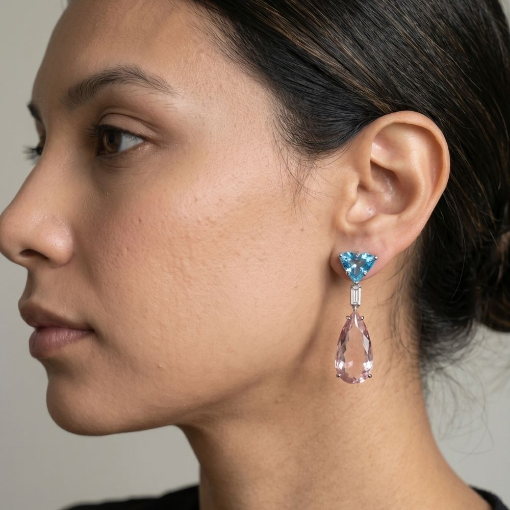 Hanabi Stone Shapes Drop Earrings