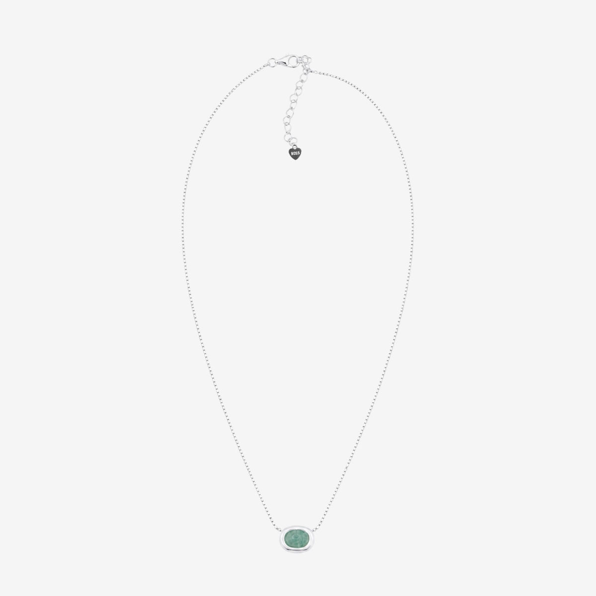 Enso Amazonite and 925 Sterling Silver Necklace