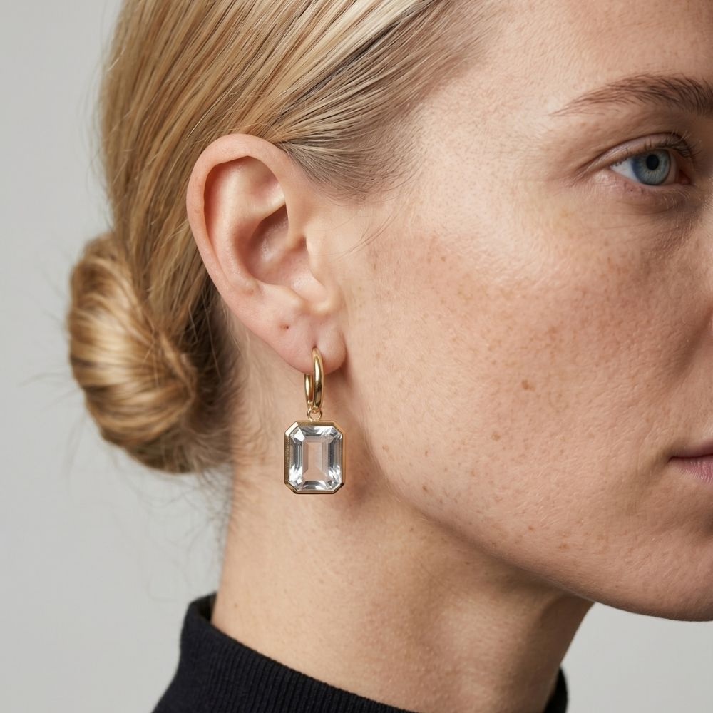Shikaku Grey Stone Earrings