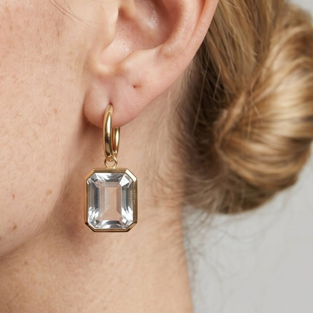 Shikaku Grey Stone Earrings