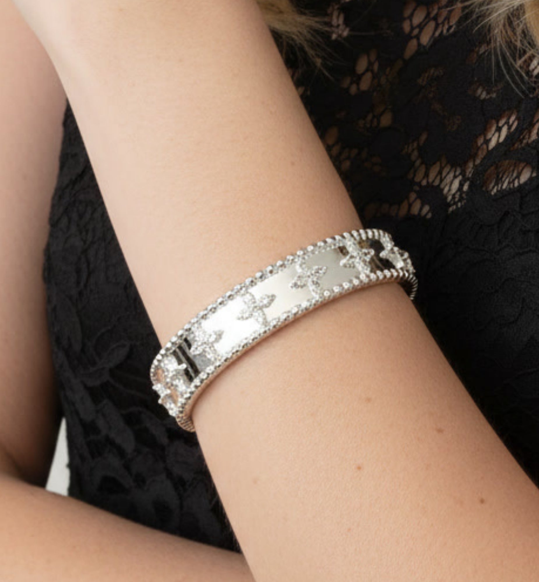 Kinmokusei Silver Bead Bangle + Necklace