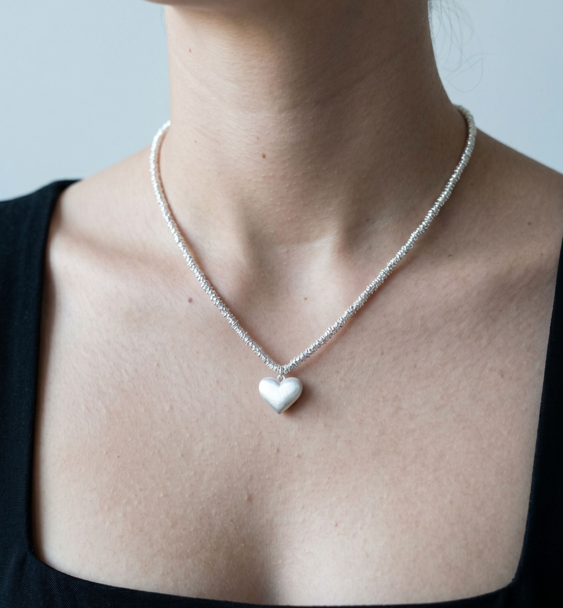Kokoro Silver Heart Necklace