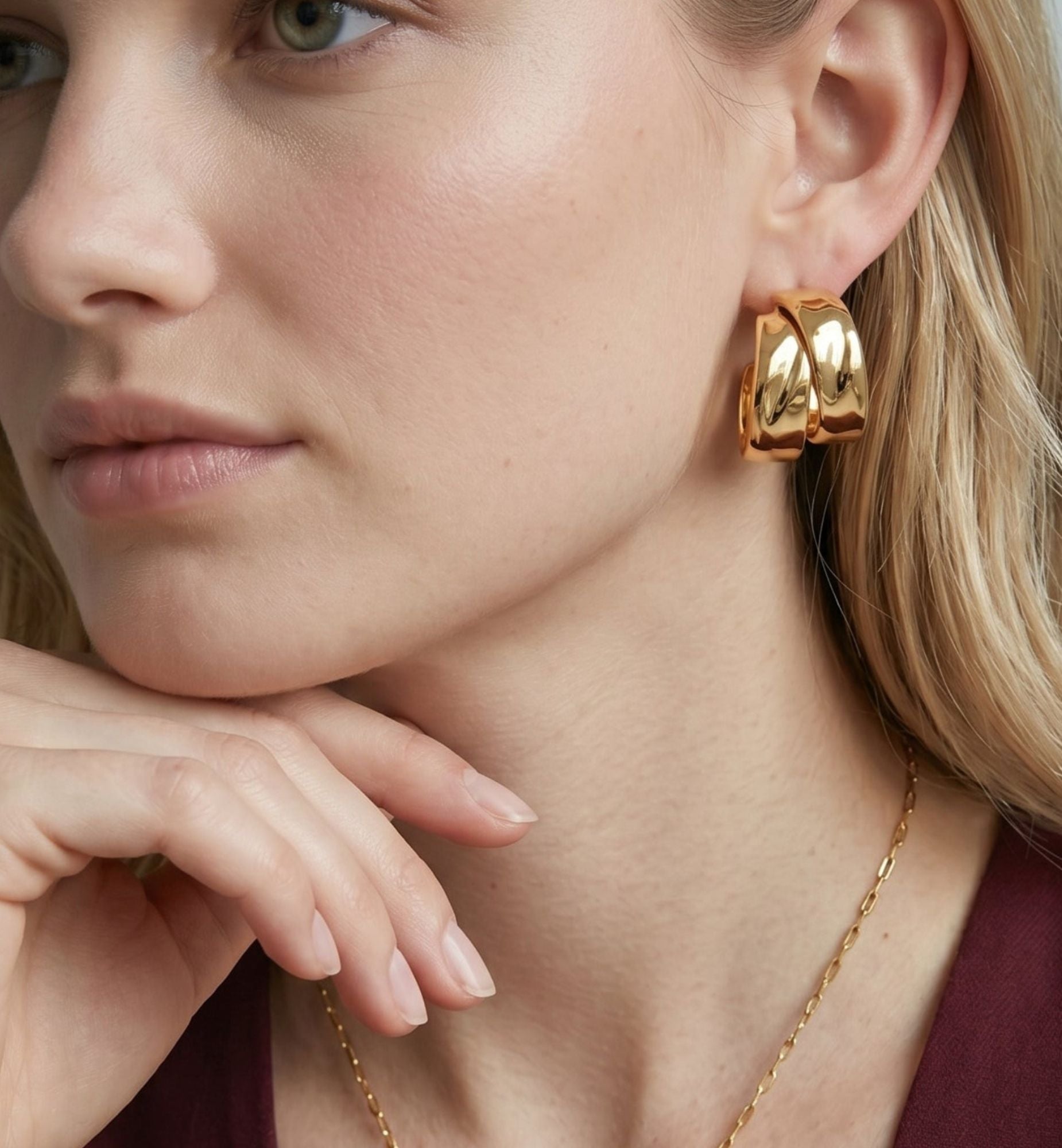Kin Molten Hoop Earrings