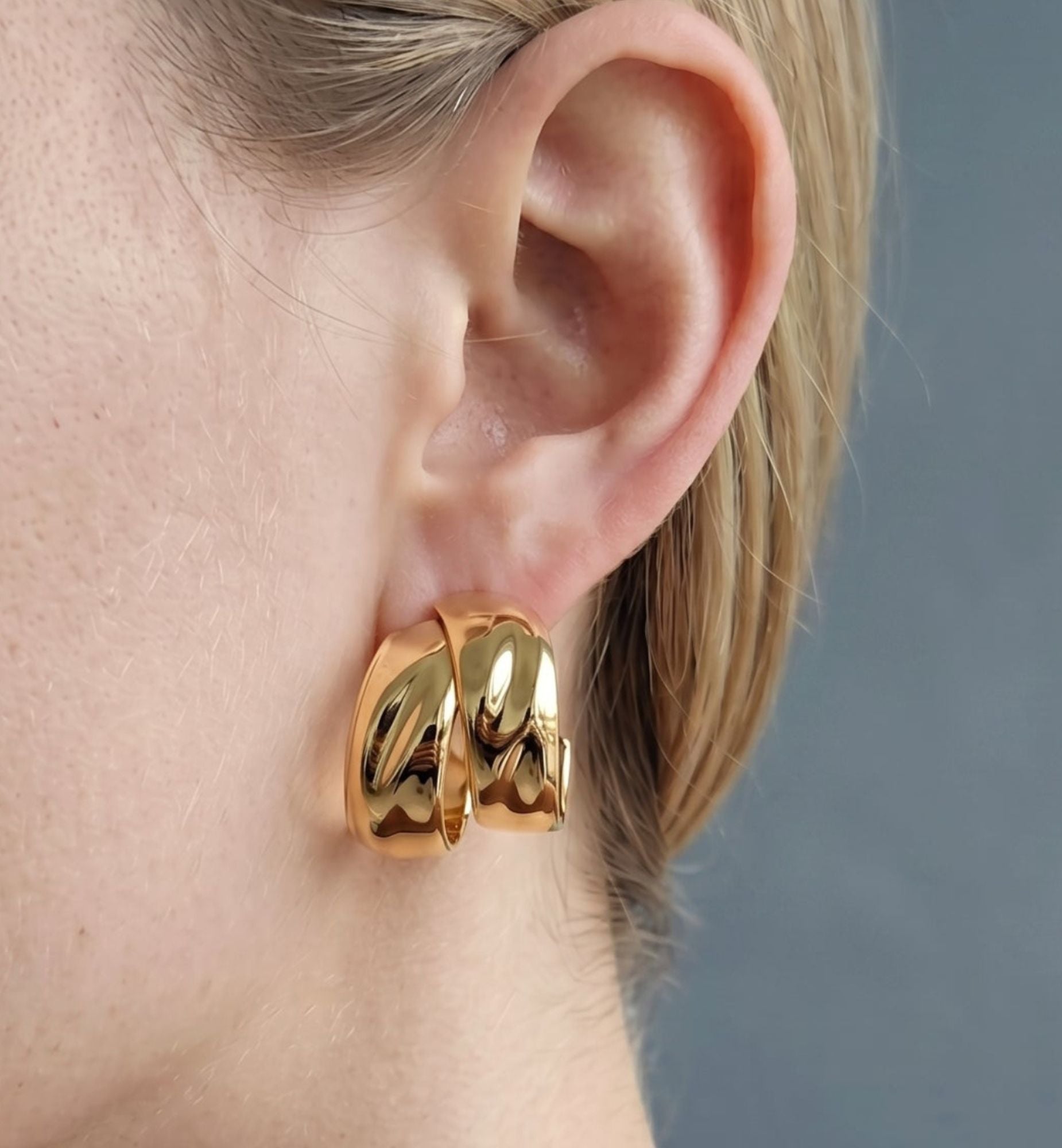 Kin Molten Hoop Earrings