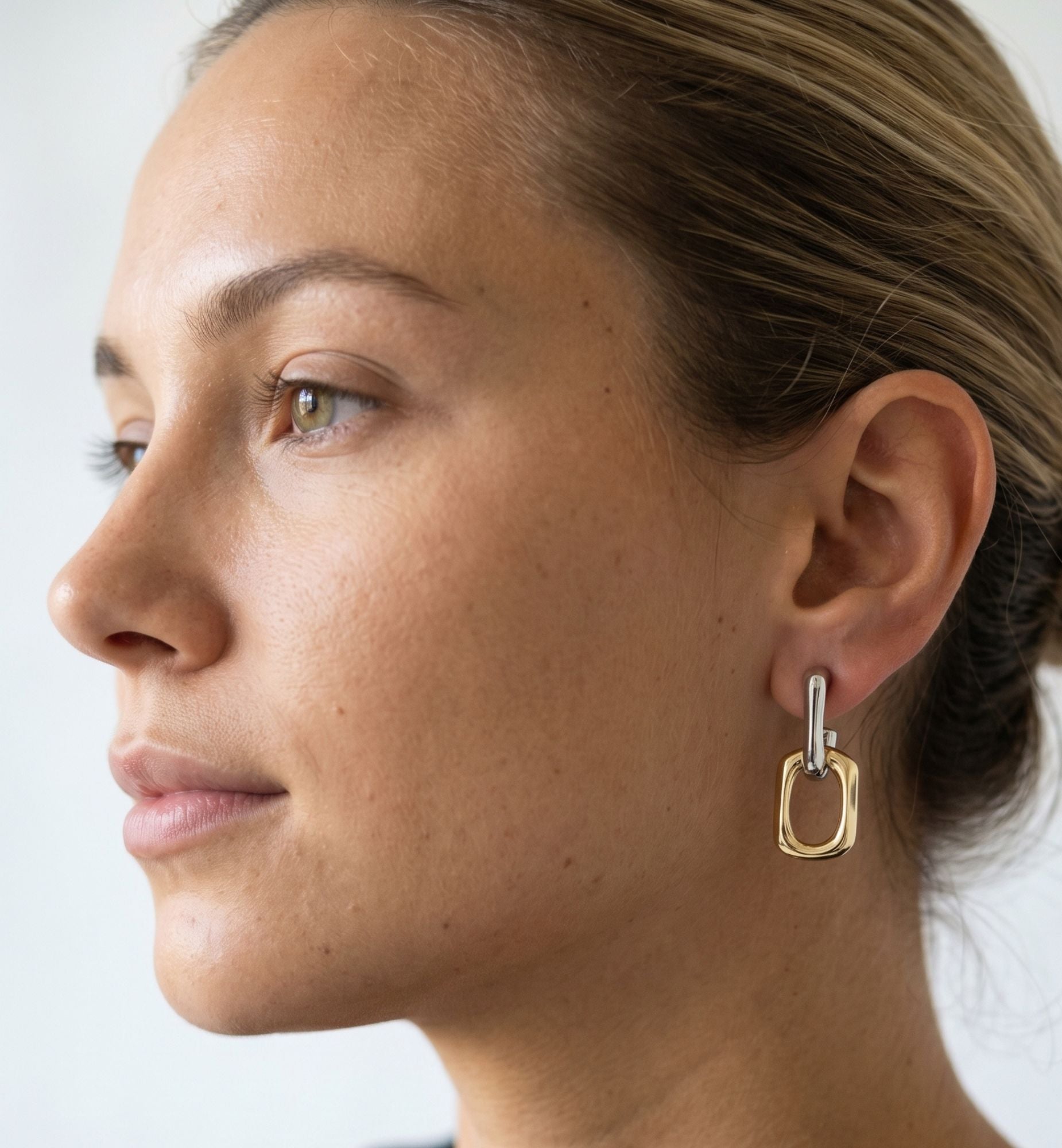 Shikaku Mixed Metals Chain Link Drop Earrings