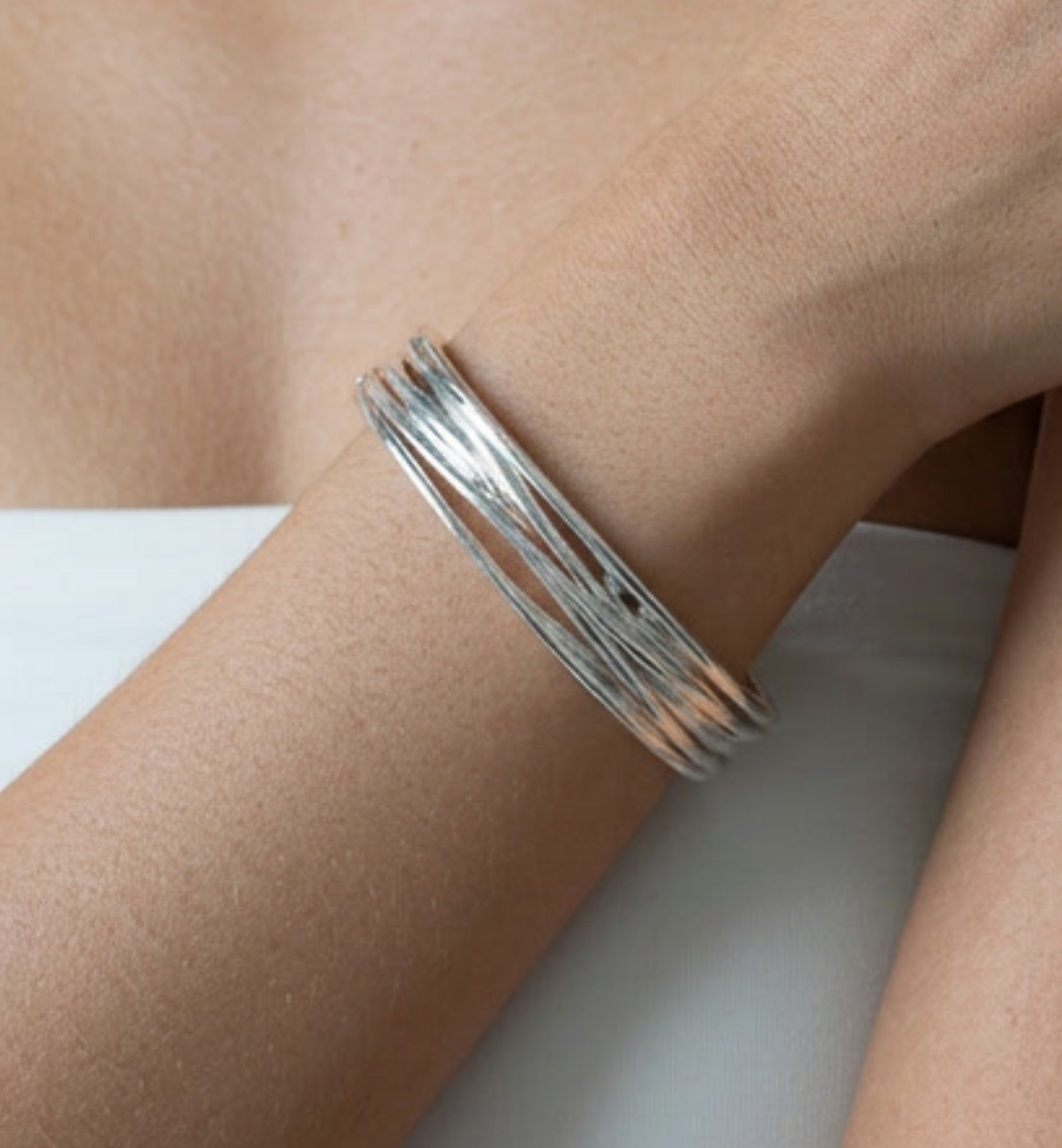 Nami Silver Twist Bangle Plated | 925 Sterling Silver | Uchi & Soto